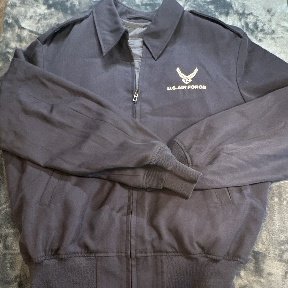Defense Logistics Agency USAF Men's Blue Full Zip Jacket Removable Liner 44R